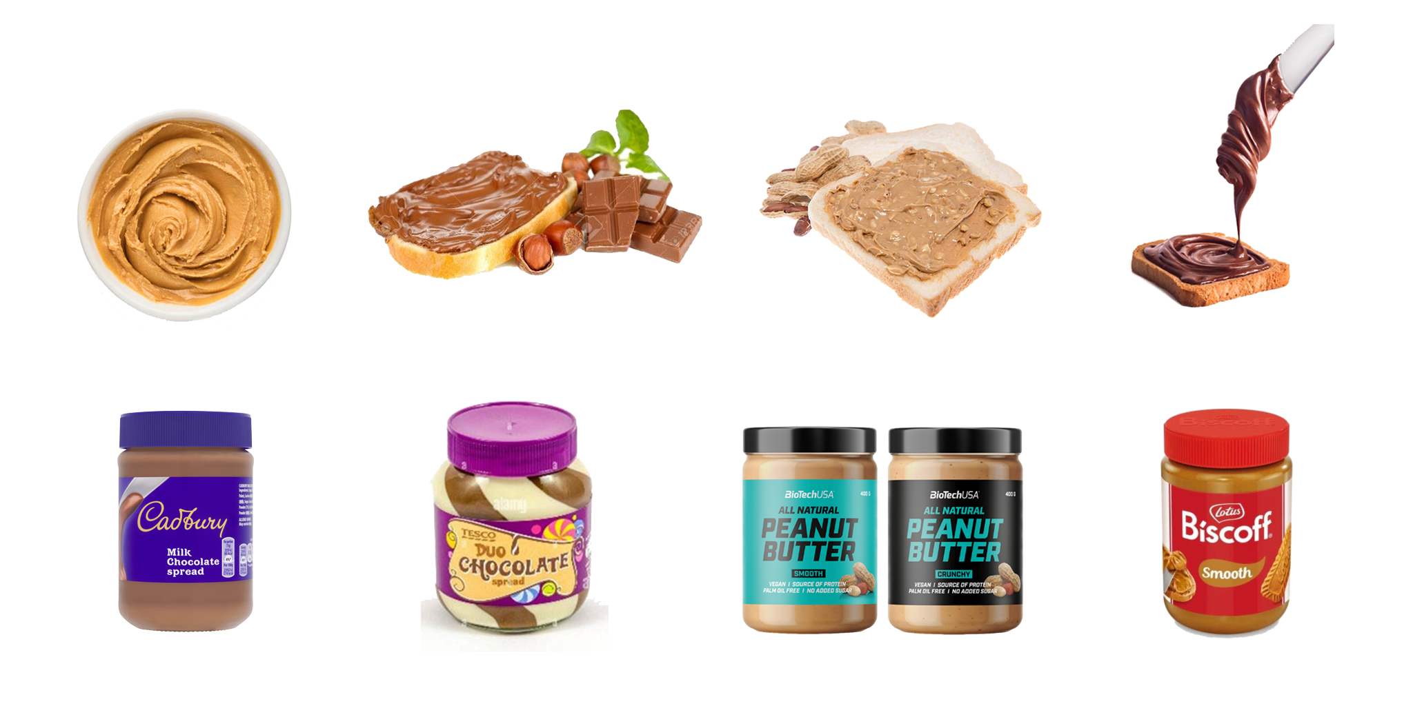 منتجات أنواع الشوكولاتة للفطور والكريمات المصنوعة من المكسرات وزبدة الفول السوداني